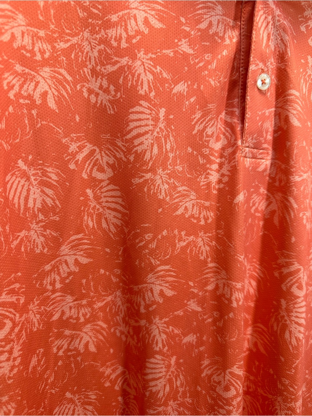 Men's Coral Printed Polo Shirt with Soft Collar - Picture 3 of 5